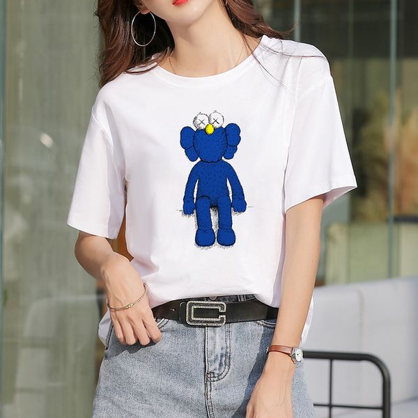 

2021 summer dress new style foreign style white cotton short sleeve t-shirt women's fashion brand super fire loose korean half sleeve t