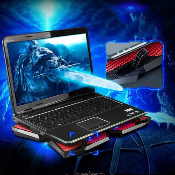 

universal adjustable gaming lapcooling pad with 4 fans powerful air flow cooler stand for notebook pads