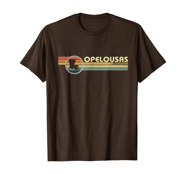 

vintage 1980s style opelousas, la louisiana t shirt, White;black