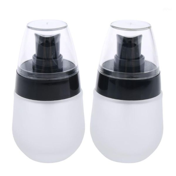 

storage bottles & jars 2 x frosted glass refillable pump lotion spray bottle makeup container 30ml for storaging the cosmetic liquids