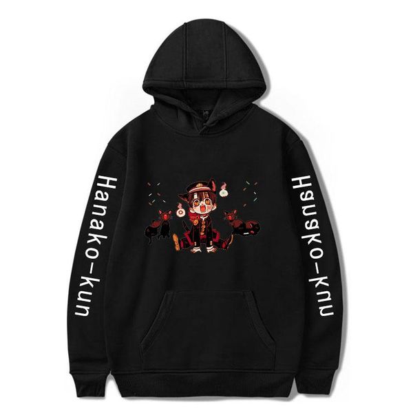 

men's hoodies & sweatshirts anime toilet bound hanako kun men women manga streetwear printed clothing harajuku pullover oversized, Black