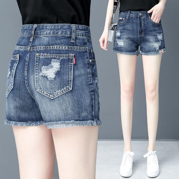 

women's shorts bull-puncher knickers female summer 2021 show thin tall waist trousers hole loose spice pants, White;black