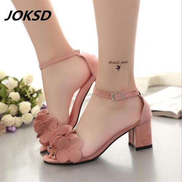 

dress shoes joksd summer women mid heel sandals woman party wedding ladies pumps ankle strap buckle xs14, Black