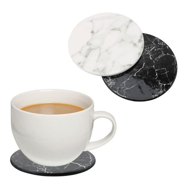 

mats & pads northern europe cup mat pad heat non-slip insulation leather irregular marble pattern