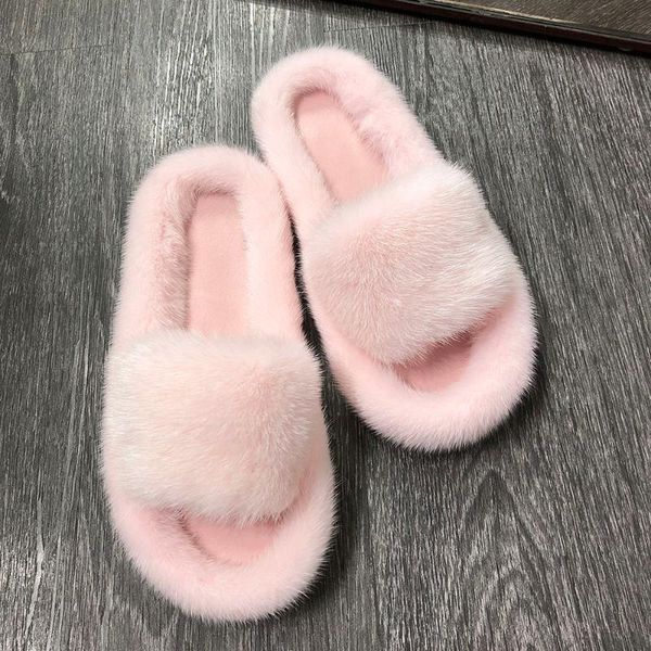 

slippers yoloagain fashion women real slides ladies cute fluffy, Black