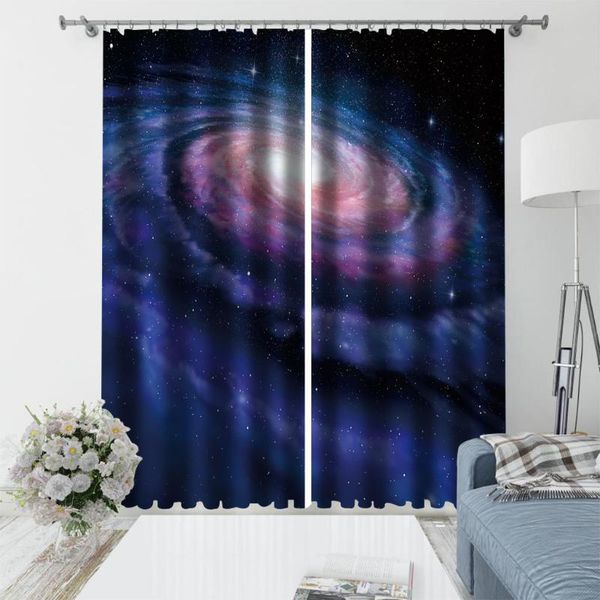 

beautiful po fashion customized 3d curtains blue blackout stars decoration curtain & drapes