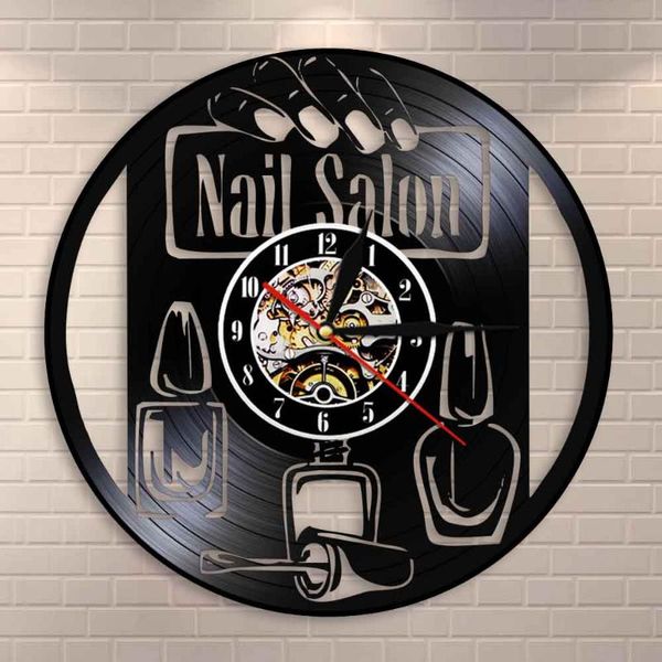 

wall clocks nail beauty salon studio decor manicure clock polish record vintage cosmetologist stylist gift