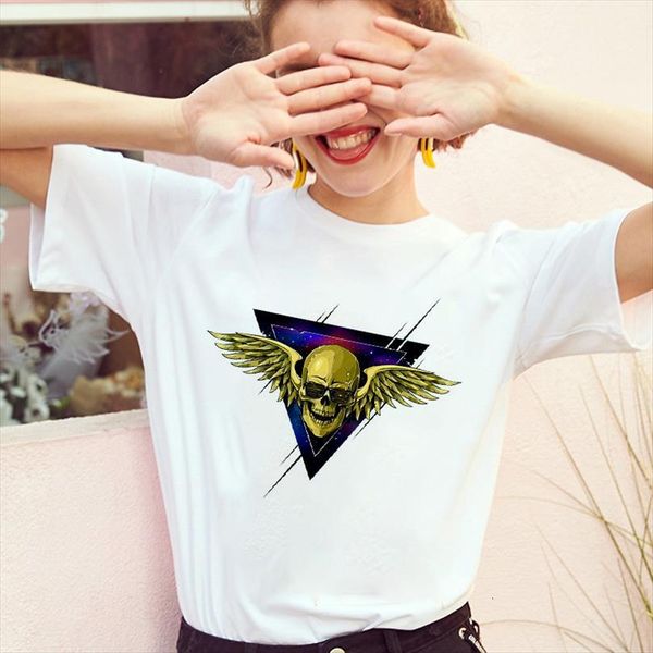 

summer and women fun men t shirt skeleton printed womens harajuku female casual short sleeves tee clothing, White;black