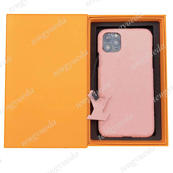 

with box fashion phone cases for iphone 11 12 pro max 7 8 plus x xr xsmax cover embossed letters leather cellphone case samsung s10 s20p non