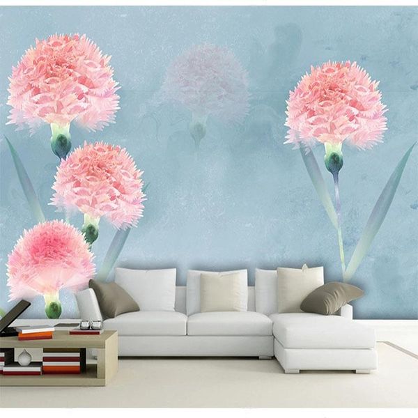 

wallpapers custom self-adhesive wallpaper 3d flowers background wall mural living room tv bedroom papel de parede flores sticker
