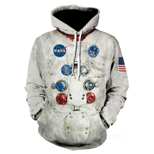 

men's hoodies & sweatshirts 3d printed astronaut space suit hoodie hip hop funny sweatshirt brand design fashion cartoon men women jack, Black
