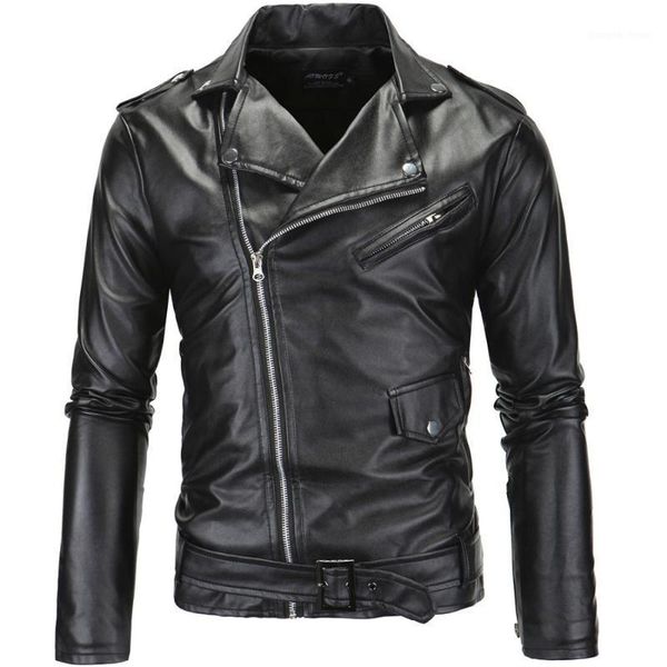 

men's fur & faux locomotive leather jackets fashion male oblique zipper slim pu suede coats outwear size 4xl, Black