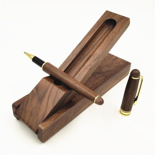 

walnut gel pen wood set chinoiserie chinese style fountain school supplies pens office accessories