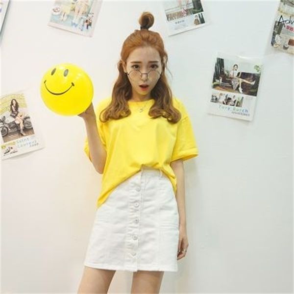 

summer short sleeve t shirt women blue garment 210621, White