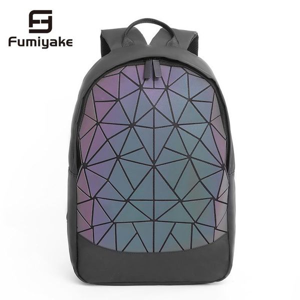 

backpack fashion women men geometric luminous 2021 folding travel bags for school back pack holographic backpacks