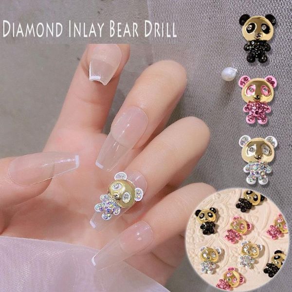 

nail art decorations accessories zircons rhinestone charms alloy crystal 3d cute bear, Silver;gold