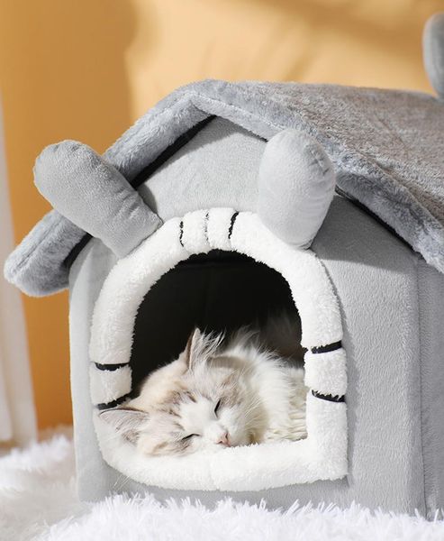 

cat beds & furniture pet foldable house indoor bed mat cat's cottage winter warm shelter for small dog kitten cozy supplies sofa