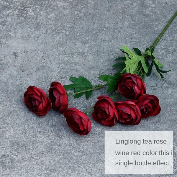 

decorative flowers & wreaths 7 heads exquisite tea rose wedding bouquet artifical home decore arrangement decoration wall silk flower roses