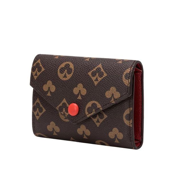 

short wallet female korean version multi-card position presbyopia tri-fold multi-function coin purse wallets, Red;black
