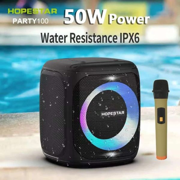 

hopestar party100 high-power bluetooth speaker portable outdoor k song audio home theater wireless microphone subwoofer speakers