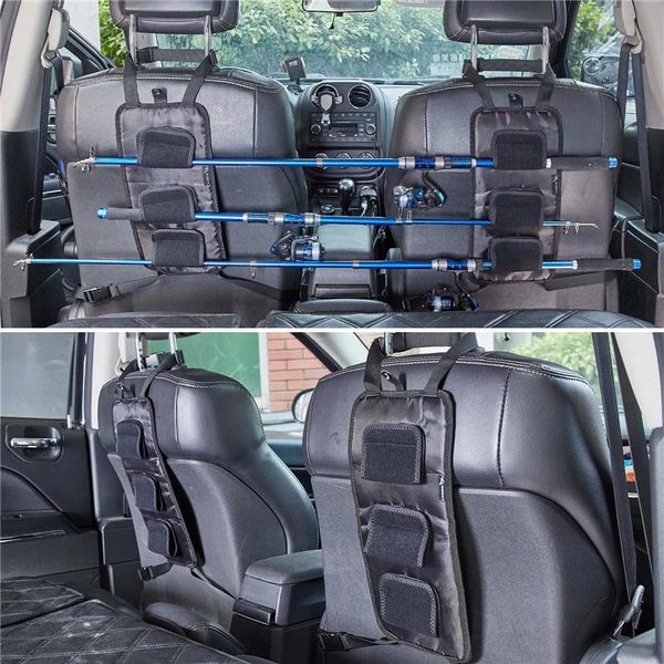 

storage bags 2pcs fishing rod holder for car back seat portable straps tie rack universal bracket tackle