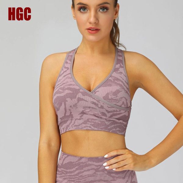 

yoga outfit hgc seamless sport bra high support gym underwear woman fitness with push up elastic athletic active workout tank