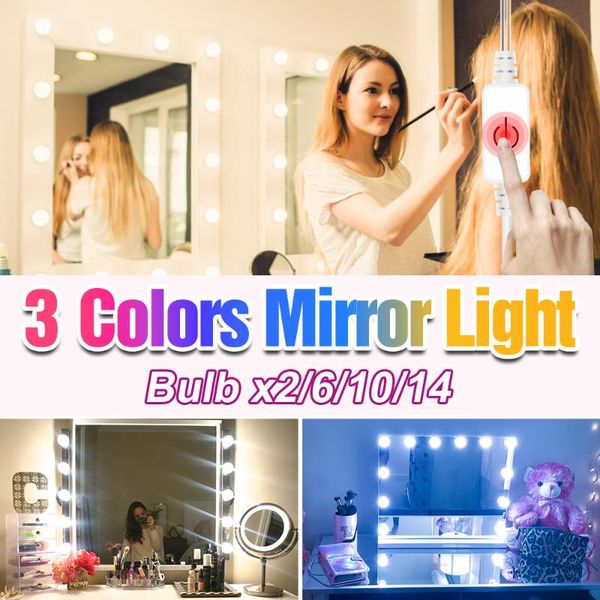 

wall lamp bulbs led vanity mirror light makeup bulb usb 3 colors dimmable dressing table decoration