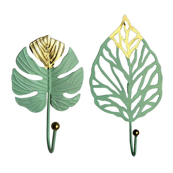 

hooks & rails metal iron leaf shape key holder door wall wardrobe bag scarf hanger mini hook hanging single coat clothes rack