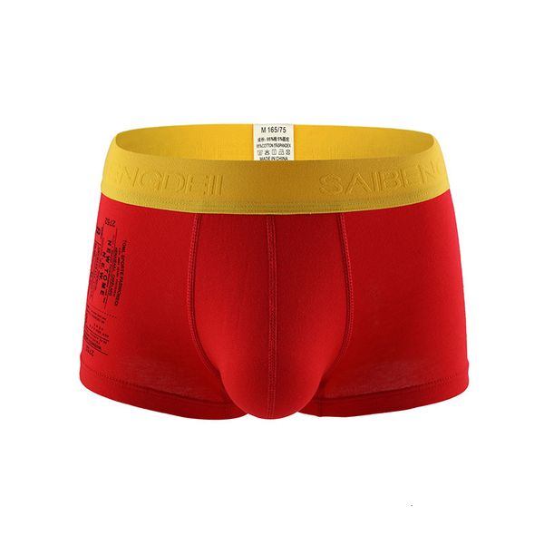 

men's underwear cotton fashion boxers middle waist breathable men's trend personality u convex large bag boxers, Black;white