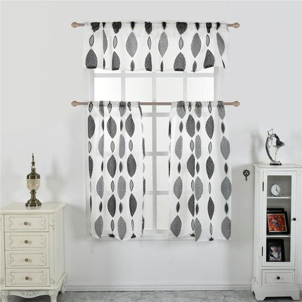 

lychee 3pcs circle printed window blackout curtain shade curtains for living room bedroom drape & drapes