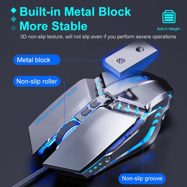 

mice t80 custom macros usb wired gaming mouse computer gamer 3200 dpi optical for lappc game breathing light