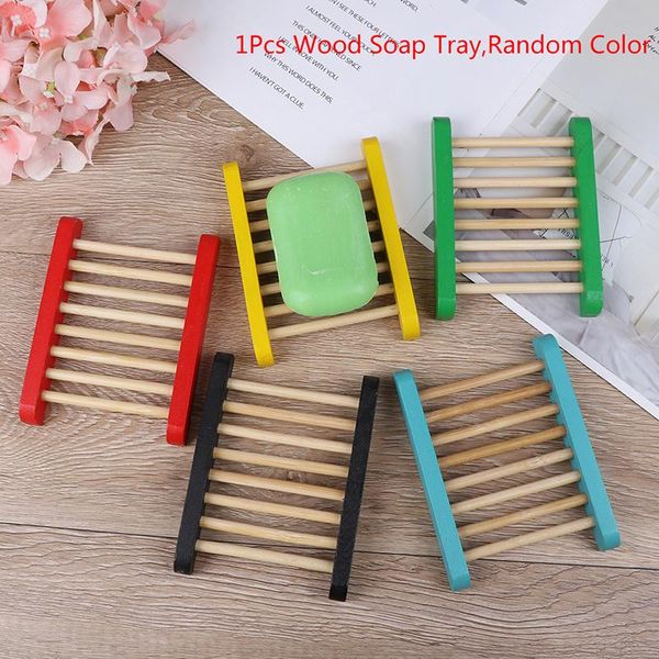 

soap dishes 1pc useful natural wood strong bathroom dish drain tray holder sponge plate home storage rack
