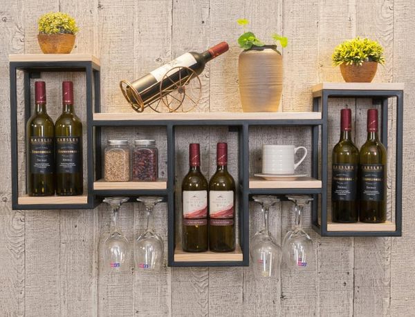

tieyi solid wood wine rack wall hanging creative red display cup hangers & racks