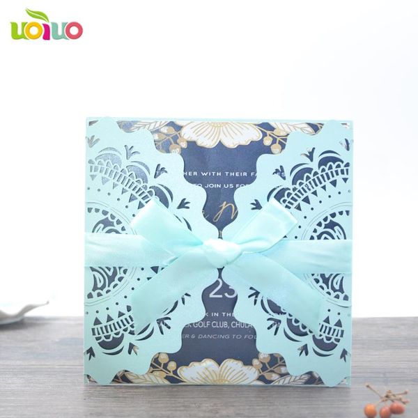 

greeting cards 50set inc181 laser cut butterfly invitations kits for wedding bridal shower birthday (light blue)