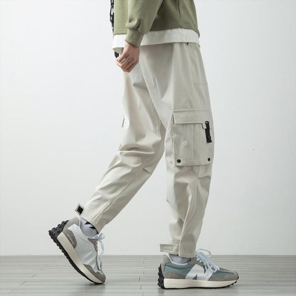 

summer multi pockets cargo streetwear women pants beige black baggy joggers ankle length casual trousers