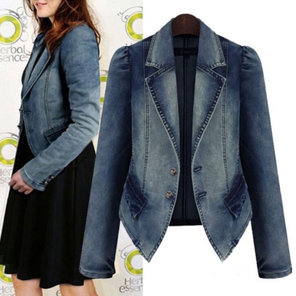 Giacche di jeans Giacca da donna di grandi dimensioni Cappotti Donna Autunno Inverno Grasso Dimagrante Abito a maniche lunghe Moda femminile di grandi dimensioni