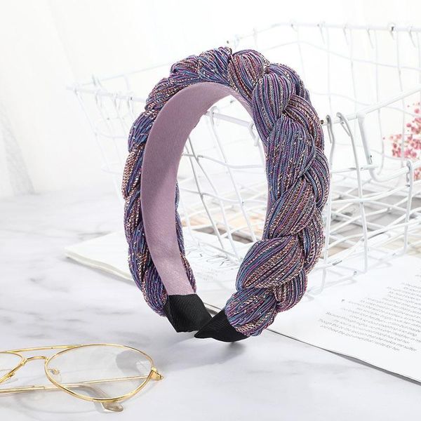 

fashion twist weaving women hairbands girl's headbands lady's headwear purple hair accessories1