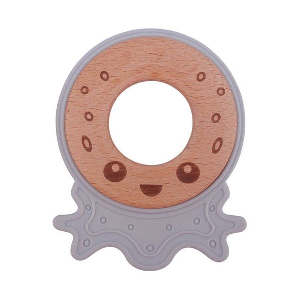

pacifier holders baby clips weaning teething natural wooden girl infant feeding accessory supplies cartoon ring tooth gum bite glue grinding