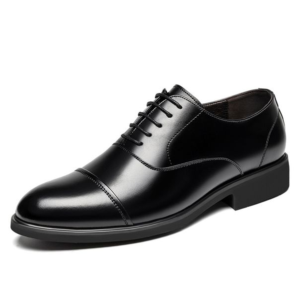 

man's growing height party 6-inch business shoes four seasons marriage oxford men shoe lifter fvwu, Black