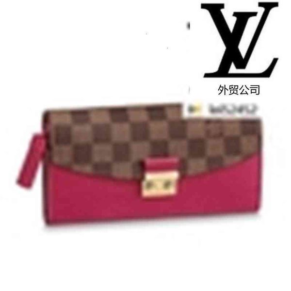

real clutches 9ki2 n60207 croisette wallet women brand leather long wallet chain wallets compact purse designer evening key card luxury hold, Red;black