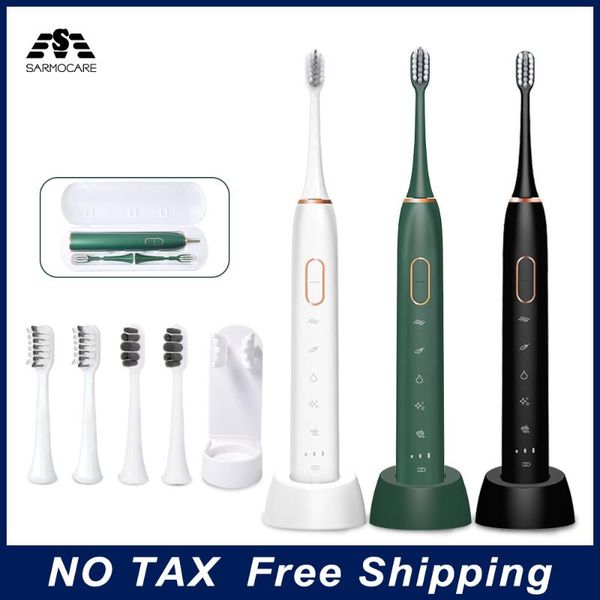 

smart electric toothbrush sonic 15 modes ultrasonic wireless rechargeable ipx7 waterproof teeth whiten tooth brush sarmocare