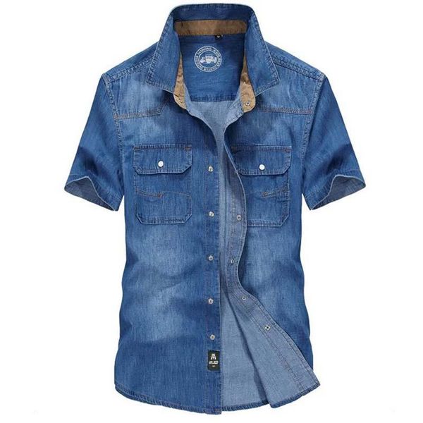

cowboy shirt summer men's short sleeved cotton plus size denim leisure mens shirts casual, White;black