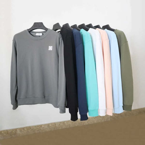 

2021 new solid color basic stretch cotton round neck sweater, Black