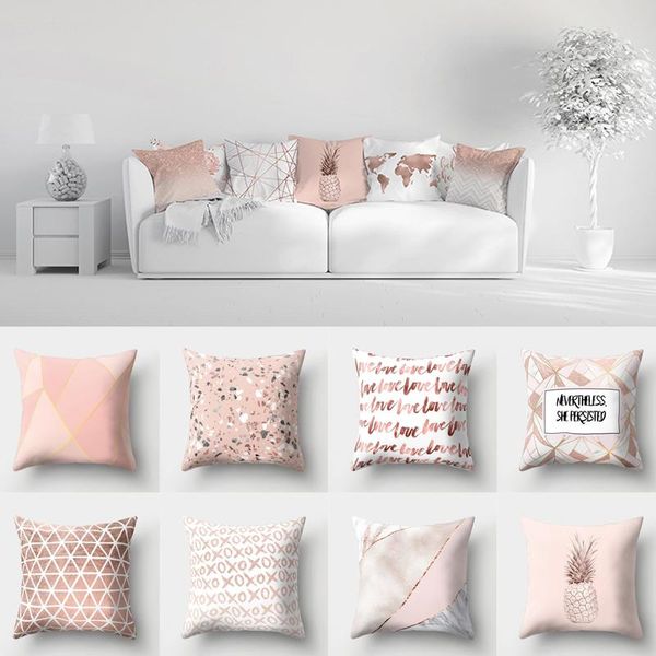 

pillow case rose gold powder peach skin hug pillowcase sofa cushion cover
