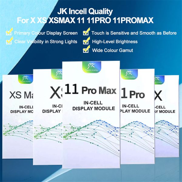 JK Incell OLED Painéis Touch Screen Digitizer Montagem de substituição Usado para reparar telefone LCD Display para iphone x xs max 11 pro