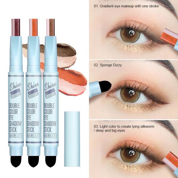

gradual two-color eye shadow pencil glitter pearl waterproof eyeshadow stick silkworm highlight contouring makeup tslm1