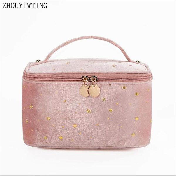 

flannel cosmetic bags for women travel toiletries organizer hand wash pouch female velvet storage make up cases