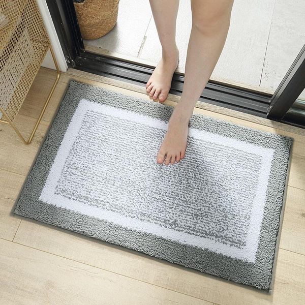 

flocking bath mats modern simple thickening bathe carpet microfiber rug super soft non-slip absorbent floor mat