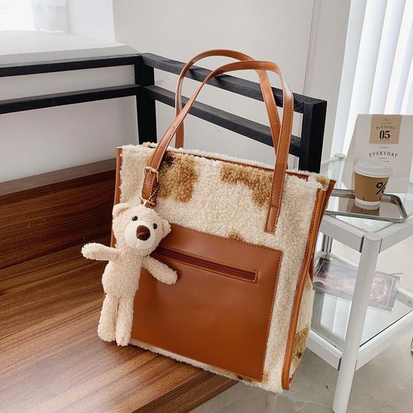 

evening bags women for 2021 fall and winter plush shoulder large capacity underarm bag all-match handle lovely handbags