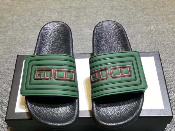 

the latest men's and women's velcro slippers 2021, summer beach slide, designer fashion women slippers, box sizes 35 to 46, Black